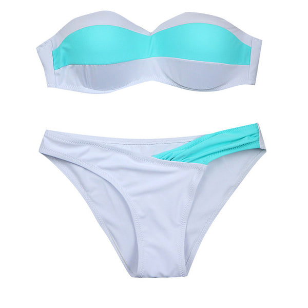 Women Sexy Bandage Sports Suit High-cut bikini top split bikini Cut Tube Top Split Swimsuit Female Bikini Swimsuit