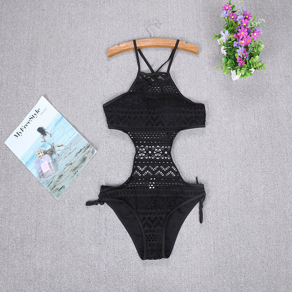 2019 Plus Size Bikini S to 3XL One Piece Swimsuit Women Hollow Out Swimwear Summer Monokini Womens Lace Bathing Suit Beachwear