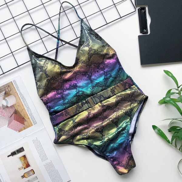 Brazilian woman swimsuit one piece monokini 2020 High cut black bikini thong bodysuits swimwear women Push up belt bathers new