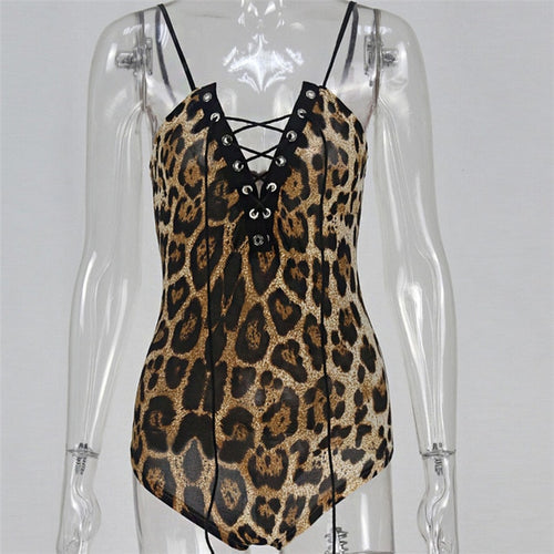 New 2020 Sexy Swimwear Women Lady Bikini Slim Bodysuit Leopard Print Push Up Bathing Suit Bandage One Piece Swimsuit Beachwear