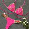 Sexy String Thong Bikini Set Pink Women Push Up Swimwear Biquini Halter Top 2 Pieces Swimsuit Padded Bra Female Bathing Suit