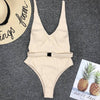 In-X Buckle white bodysuit Push up sexy bikini 2020 High cut one piece swimsuit female monokini Padded swimwear New bathing suit