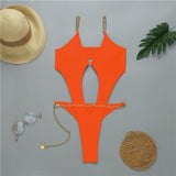 In-X High cut one piece swimsuit female Sexy monokini Chain bikini 2020 Hollow out swimwear women Bodysuit one-piece suits new