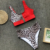 Misswim Leopard print bikini 2020 High cut one piece swimsuit female monokini Bandage push up swimwear women bathing suit Brazil