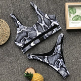 V bottom high cut bikini 2020 Buckle sexy swimsuit push up bathers Bandeau swimwear women bathing suit leopard micro bikini new