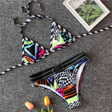 V bottom high cut bikini 2020 Buckle sexy swimsuit push up bathers Bandeau swimwear women bathing suit leopard micro bikini new