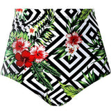 Hirigin High Waist Bikini Shorts Plus Size Women Swimwear Pants Flower Sexy Bathing Suit 2019 New Women Swimming Bikini Bottoms