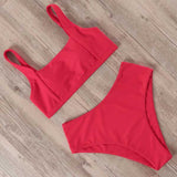 RUUHEE Swimwear Women Bikini 2019 Swimsuit High Waist Bikini Set Push Up Sport Tops Bathing Suit Women Summer Female Beach wear