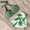 RUUHEE Halter TOP High Waist Bikini 2020 Women Bandage Swimwear Push UP Swimsuit Leopard Swimming Set Maillot De Bain Femme New