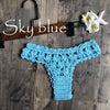 Women Unique Sexy Handmade Crochet Swimwear Bikini Bottom Hollow-out Low Waist Bathing Suit Triangle Briefs Swim knicker