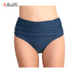 Aikulli High Waist Bikini Bottoms Bathing Suit Swimsuits Women Swim Thong Bikini Tanga Sexy Swimwear Bottom Brazilian Bikinis