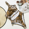 In-X Sexy Leopard one piece swimsuit One shoulder bikini 2020 High cut swimwear women monokini Padded bathing suit New bodysuit