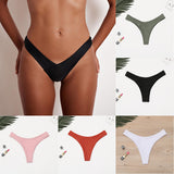 2020 Sexy Bikini Bottoms Brazilian Swimwear Women Briefs Thong Low Waist Swimsuit Bottom Solid Cheeky Bikini Bottom Swim Trunks