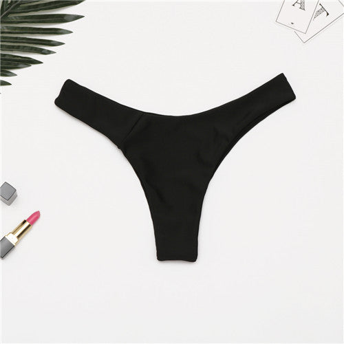 2020 Sexy Bikini Bottoms Brazilian Swimwear Women Briefs Thong Low Waist Swimsuit Bottom Solid Cheeky Bikini Bottom Swim Trunks