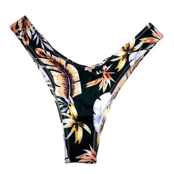 2020 Sexy Bikini Bottoms Brazilian Swimwear Women Briefs Thong Female G String Swimsuits Print Cheeky Bikini Bottom Swim Trunks