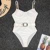 In-X Buckle white bodysuit Push up sexy bikini 2020 High cut one piece swimsuit female monokini Padded swimwear New bathing suit