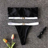 V bottom high cut bikini 2020 Buckle sexy swimsuit push up bathers Bandeau swimwear women bathing suit leopard micro bikini new