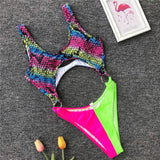 In-X High cut one piece swimsuit female Sexy leopard bikini 2020 Backless swimwear women Monokini bodysuit Summer Bating suit