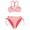 CUPSHE Red White Stripe Strappy Bikini Sets Sexy Reversible Bottom Swimsuit Two Pieces Swimwear Women 2020 Beach Bathing Suits