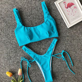 In-X Bandage one piece swimsuit female Thong bikini 2020 Sexy v-neck swimwear women biquinis Neon high cut monokini Beach wear