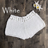 Women Crochet Swim Shorts Knit Hollow Out Bottoms Bikini Cover Up Shorts Beach Fishnet Hot Pants Summer Swimsuit Swimwear