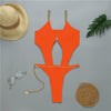 Sexy thong bikini 2020 Push up swimwear women High cut bodysuits one-piece swimsuit female Ring monokini Deep v-neck bathers new