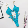 Sexy thong bikini 2020 Push up swimwear women High cut bodysuits one-piece swimsuit female Ring monokini Deep v-neck bathers new