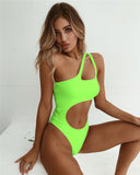 9 Colors Sexy Women Leopard Print Bikini Set Single Shoulder Swimwear One Piece Beachwear Female Midriff  Woman Swimsuit