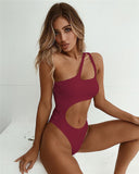 9 Colors Sexy Women Leopard Print Bikini Set Single Shoulder Swimwear One Piece Beachwear Female Midriff  Woman Swimsuit