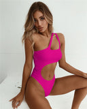 9 Colors Sexy Women Leopard Print Bikini Set Single Shoulder Swimwear One Piece Beachwear Female Midriff  Woman Swimsuit