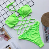 In-X Sexy leopard one piece swimsuit female Bandage bikini High cut swimwear women Monokini Brazilian push up swimsuit Summer