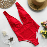 Halter neon bikini deep v-neck bathing suit women monokini String sexy swimsuit one piece bodysuits High cut swimwear women 2020