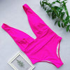 Halter neon bikini deep v-neck bathing suit women monokini String sexy swimsuit one piece bodysuits High cut swimwear women 2020