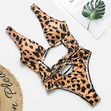 Red leopard Brazilian swimsuit one piece Plus size sexy bikini 2020 Push up swimwear women string monokini High cut bathing suit