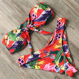 Solid Bandeau Bikini Set 2020 Sexy Swimsuit Women Bikini Brazilian Thong Swimwear Female Halter top Bathing Suit Swimming Wear