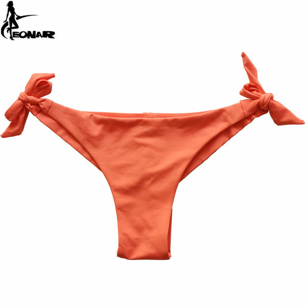 2020 Sexy Solid Thong Bikini Brazilian Cut Swimwear Women Bottom Adjustable Briefs Swimsuit Panties Underwear Thong Bathing Suit