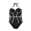 Plus Size 3XL Women One Piece Swimsuit Sexy 2020 Black Hollow Swimwear Solid Bodysuit Female Bathing Monokini Summer Beach Suit