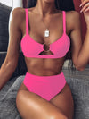 2019 New top sexy solid swimwear push up bikini bandage sport suit high cut bathing suit bandeau swimsuit women bikini set 2507