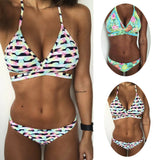 Women's Swimsuit Push-Up Padded Floral Bandage Padded Bra Bra Bikini Set Summer Women's Swimsuit Tops