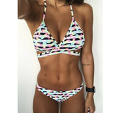 Women's Swimsuit Push-Up Padded Floral Bandage Padded Bra Bra Bikini Set Summer Women's Swimsuit Tops