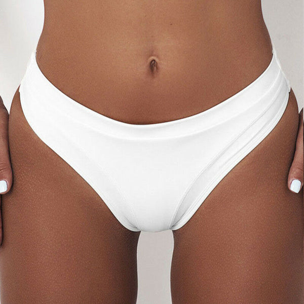 Sexy White Bikini Bottom Women Low Waist Bityoms Short Thongs Panties Knickers Swimsuit Swimming Briefs Bathing Suit