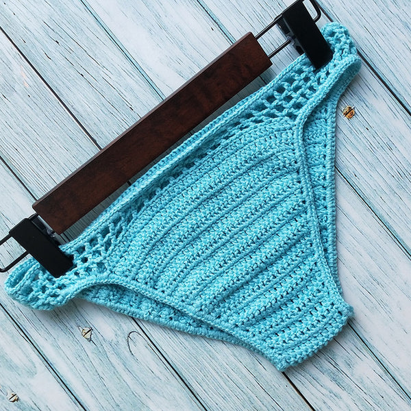 $6-$1 Have Lining Bikini Bottoms Plus Size 2020 Women Sexy Crochet Thong Bikini Swimwear Handmade Swimsuit Knitting Shorts