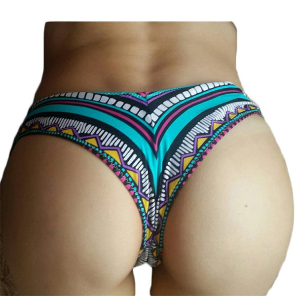 S - 3XL plus large size swim brief V shape swimwear women brazilian bikini bottom scrunch butt tanga panty underwear Female K130