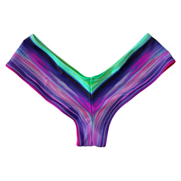 S - 3XL plus large size swim brief V shape swimwear women brazilian bikini bottom scrunch butt tanga panty underwear Female K130