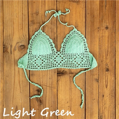 11 Color Beach Crochet Bikini Top Lining Summer Swimwear Top Honeymoon Hippy Bra Swimming Pools Spas Yacht Surf Bikini